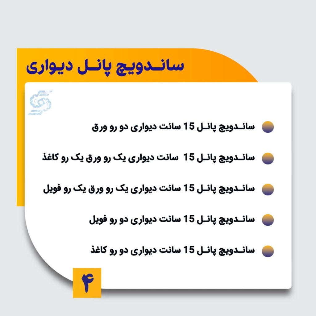 انواع ساندویچ پانل دیواری 15 سانتی کیمیاپانل